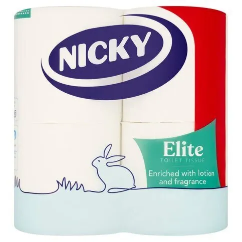 NICKY ELITE TOILET TISSUE PM£1.99 4ROLL