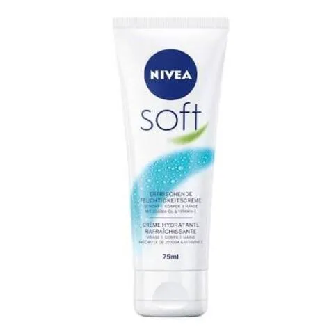 Nivea soft moisturiser face body and hands 75cl