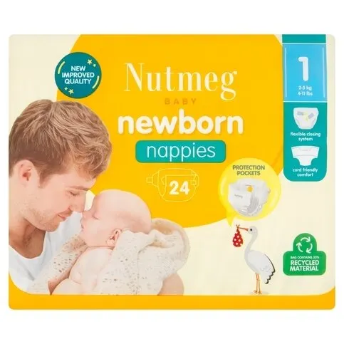 Nutmeg Newborn Nappies Size 1