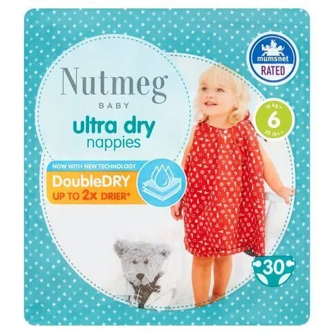 Nutmeg Ultra Dry Size 6 30 Nappies