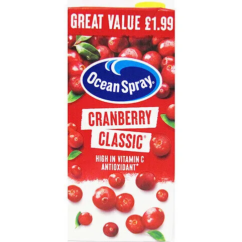 OCEAN SPRAY CRANBERRY CLASSIC PM£1.99 1LTR