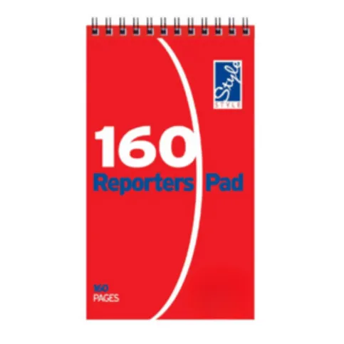 Office Style reporters pad 125x203mm ruled feint 160 pages