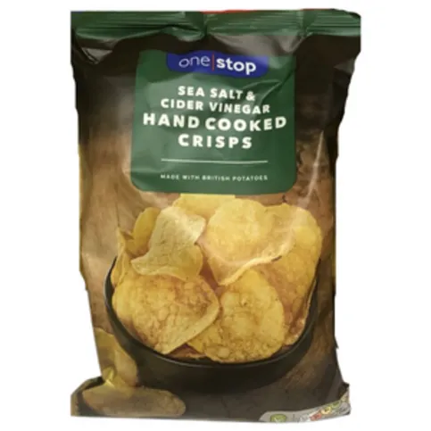 One Stop Sea Salt & Cider Vinegar Handcooked Crisps 150g