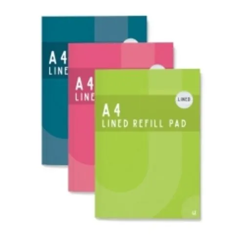 A4 Lined Refill Pad Assorted Colours
