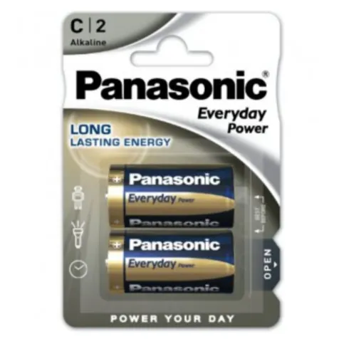 Panasonic Alkaline C Batteries 2 Pack