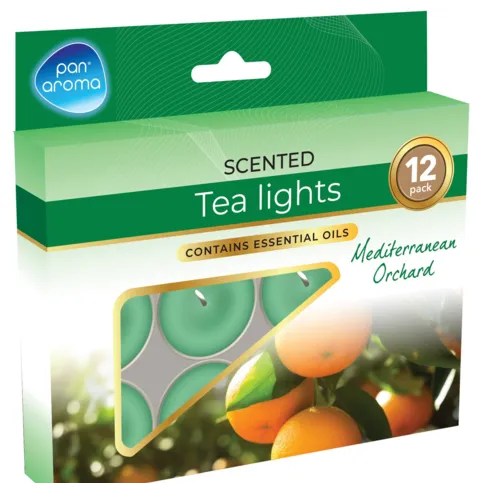 Pan Tea Lights Mediterranean Orchard 12 Pack