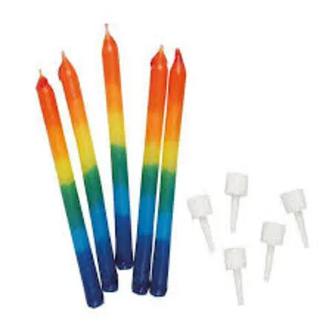 party rainbow candles