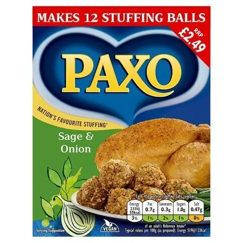 PAXO SAGE & ONION STUFFING PM£2.49 170G