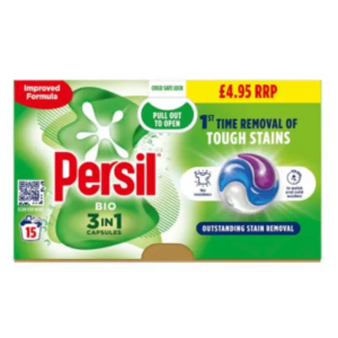 Persil 3 in 1 Washing Capsules Bio 15 Washes - Laundry