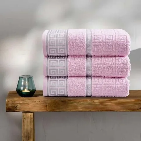 PINK Large Luxury Bath Towels - Pack of 3