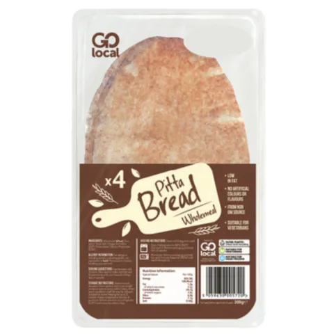 Go Local Wholemeal Pitta Bread 4 Pack