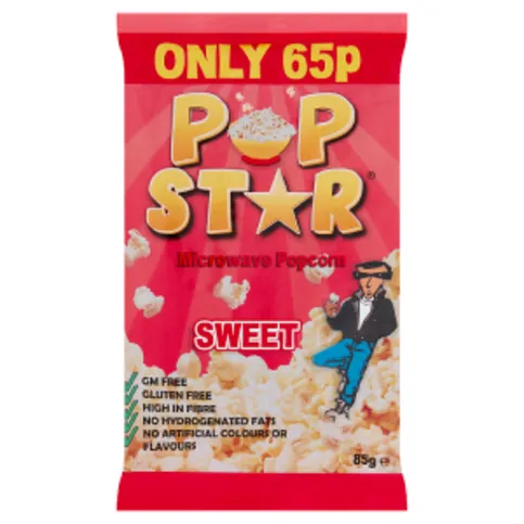 Pop Star Microwave Popcorn Sweet 85g