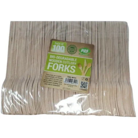 Wooden Fork 100 Pack