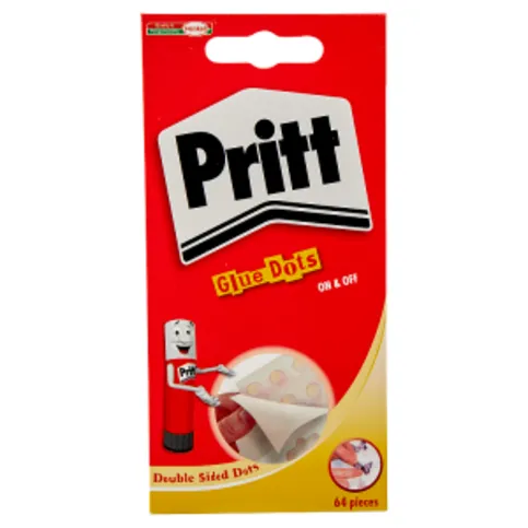 Pritt Glue Dots Double Sided Dots On & Off 64 Pieces