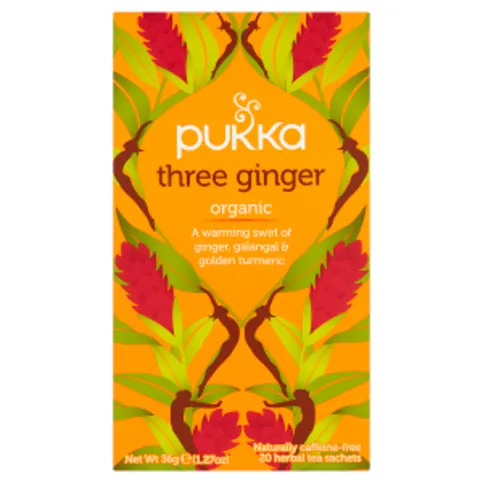 Pukka Organic Three Ginger 20 Herbal Tea Sachet 36g