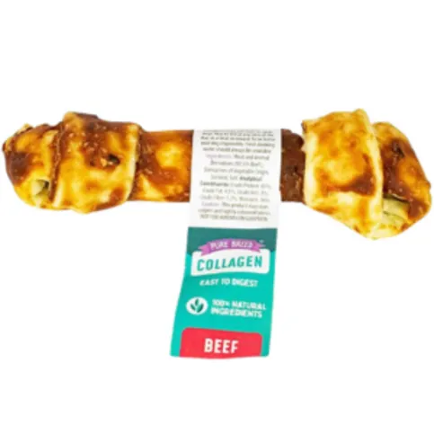 Pure Breed Collagen Natural Beef Knotted Large Dog Bone