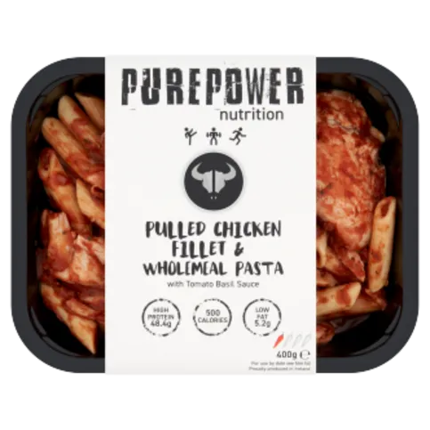 Pure Power Pulled Chicken Fillet & Wholemeal Pasta 400g