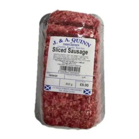 Quinn Sliced Sausage 1/2 Bar 800g