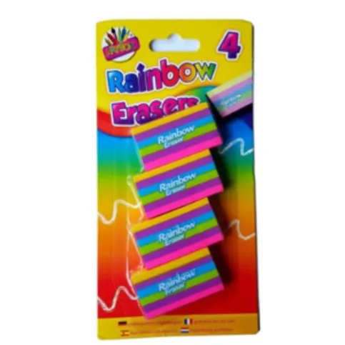 Rainbow Erasers 4 Pack