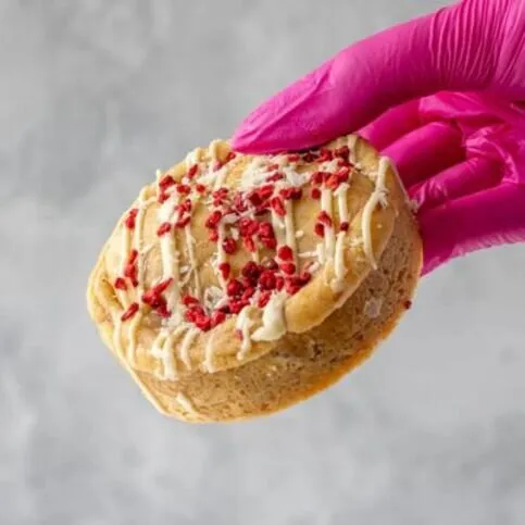 Raspberry, Coconut & White Chocolate Stuffed Deluxe Cookie