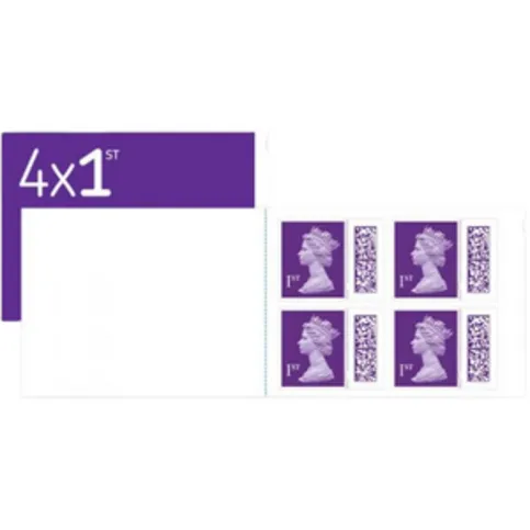 Royal Mail 1st Class Barcoded Stamp Book 4 Pack