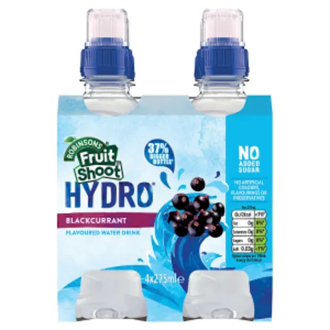 Robinsons Fruit Shoot Hydro Blackcurrant Flavoured Water Drink 4 x 275ml