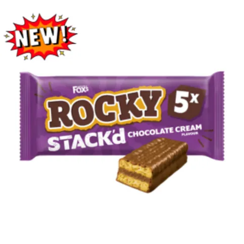 Rocky STACK'D Chocolate Cream Flavour Biscuits 125g