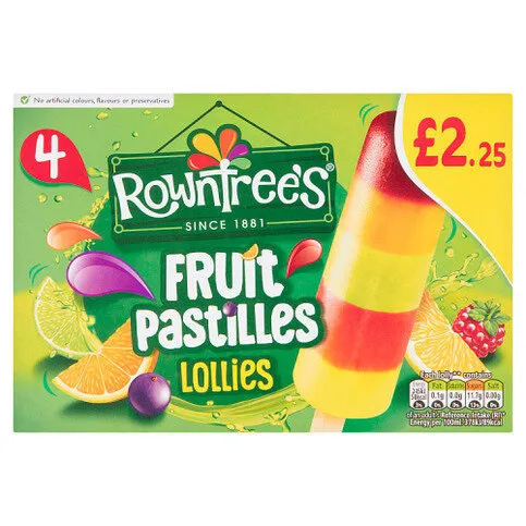 Rowntree's Fruit Pastilles Lollies 4 x 65ml