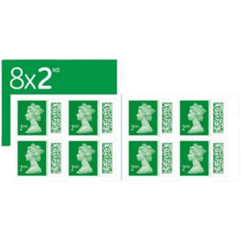 Royal Mail 2nd Class Barcoded Stamp Book 8 Pack