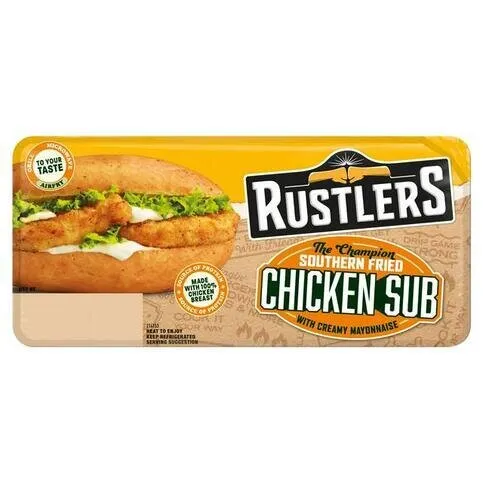 Rustlers The Champion Southern Fried Chicken Sub with Creamy Mayonnaise 158g