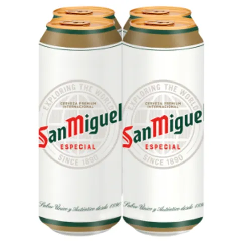San Miguel Premium Lager Beer 4 x 500ml Cans