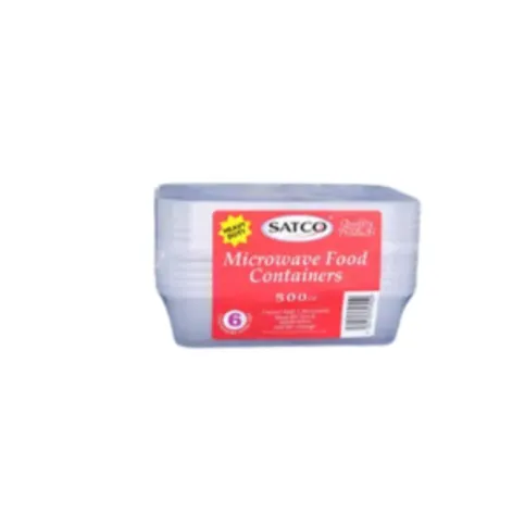 Satco Microwave Plastic Containers with Lids 500ml 6 pack