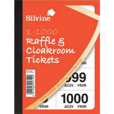 Silvine Raffle & Cloakroom Tickets 1-1000