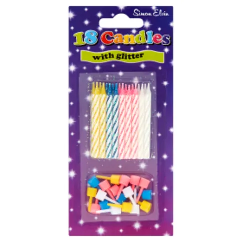 Simon Elvin 18 Assorted Candles with Glitter