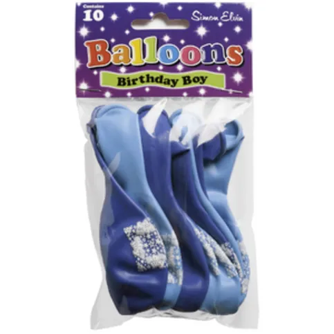 Simon Elvin Balloons Birthday Boy 10 Pack