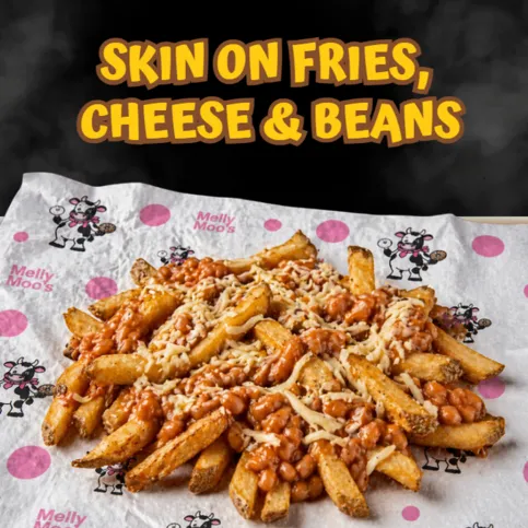 Skin on Fries With Cheese & Beans