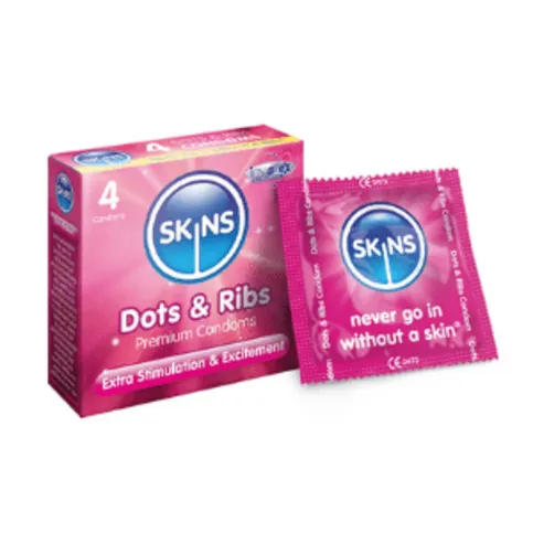 Skins Condoms Dots And Ribs 4 Pack