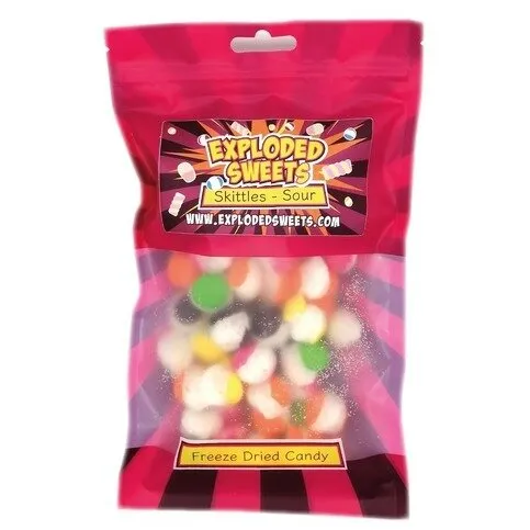 Exploded Sweets Freeze Dried Skittles Sour Rainbow Bites 50g