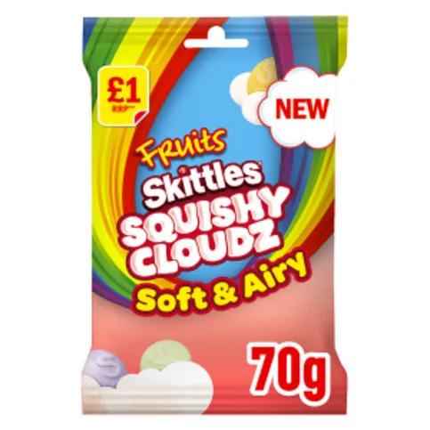 Skittles Squishy Cloudz Fruit Sweets Treat Bag 70g