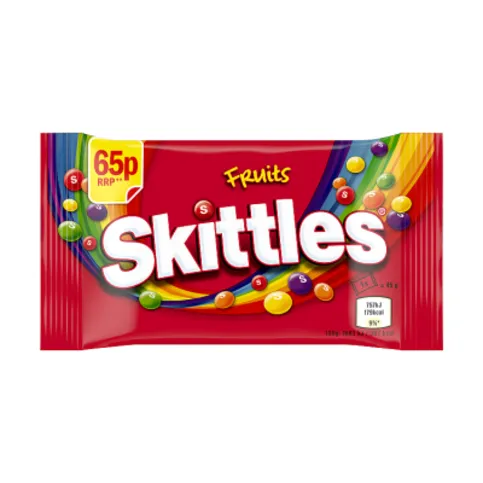 Skittles Vegan Chewy Sweets Fruit Flavoured Bag 45g