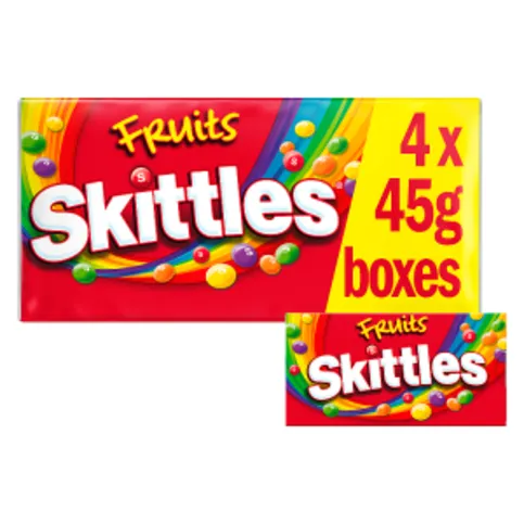 Skittles Vegan Chewy Sweets Fruit Flavoured  Multipack 4x45g
