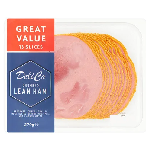Deli Co. Brown Sliced Crumbed Ham 270g