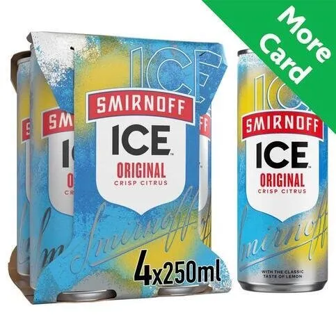SMIRNOFF ICE ORIGINAL 4PK CANS PM£5.55 (4X250ML)