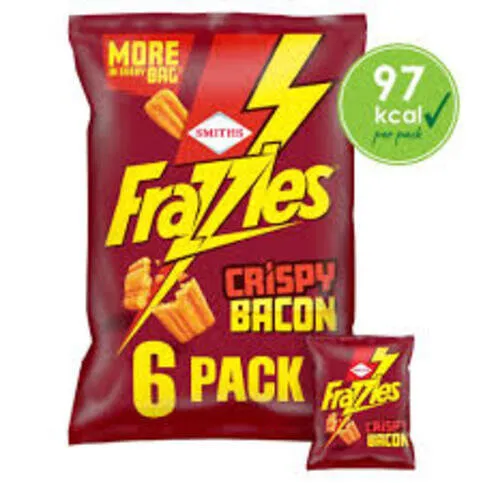 Smiths Frazzles - Bacon Crisps Multipack, 6x packs