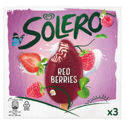 Solero  Ice Cream Red Berries 3 x 90 ml