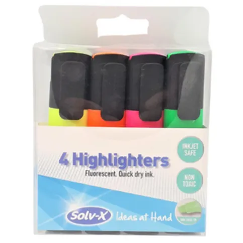 Solv-x 4 Highlighters 4pk