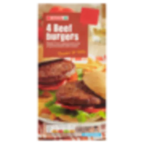 Spar 4 Beef Burgers 227g