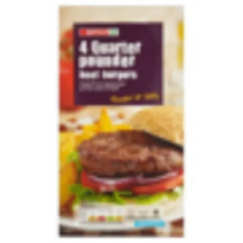 Spar 4 Quarter Pound Beef Burgers 454g