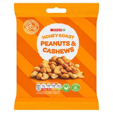 Spar honey roast peanut and cashews 155g