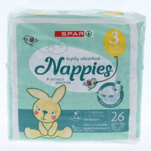 Spar Nappies Size 3 26s
